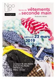 affiche de la vente de vêtements de seconde main Nooup